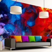 Fotobehangkoning - Behang - Vliesbehang - Fotobehang Kleurrijke Kunst - Schilderij - Abstract - Velle Kleuren -  Colored flames - 300 x 210 cm