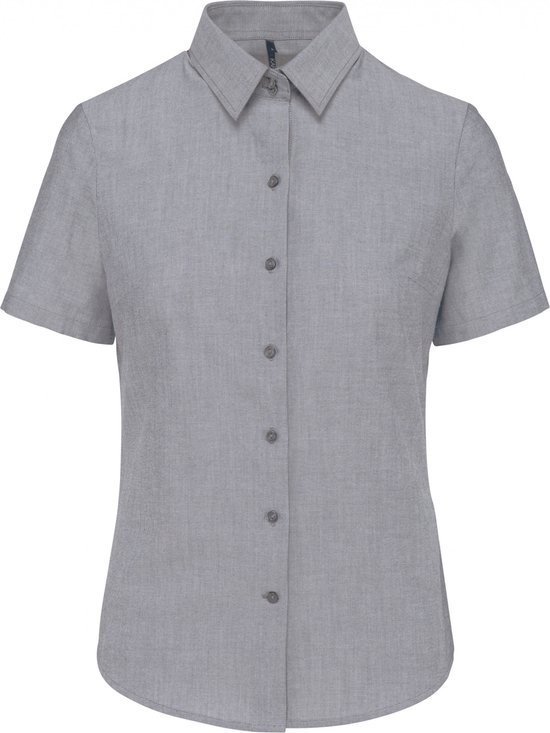 Chemisier Femme 3XL Kariban Manches Courtes Oxford Zinc 70% Katoen, 30% Polyester