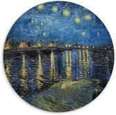 Wandcirkel sterrennacht - Van Gogh - Kunst - Oude meesters - Muurcirkel binnen - Wanddecoratie woonkamer - Ronde schilderijen - Muurdecoratie cirkel - Woonaccessoires - 60x60 cm - Wandbord rond - Rond schilderij – Muurcirkels