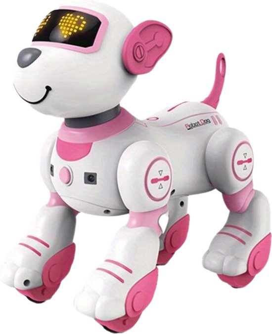 Livano Robot Dog Jouets robot pour chien Interactif Rose bol