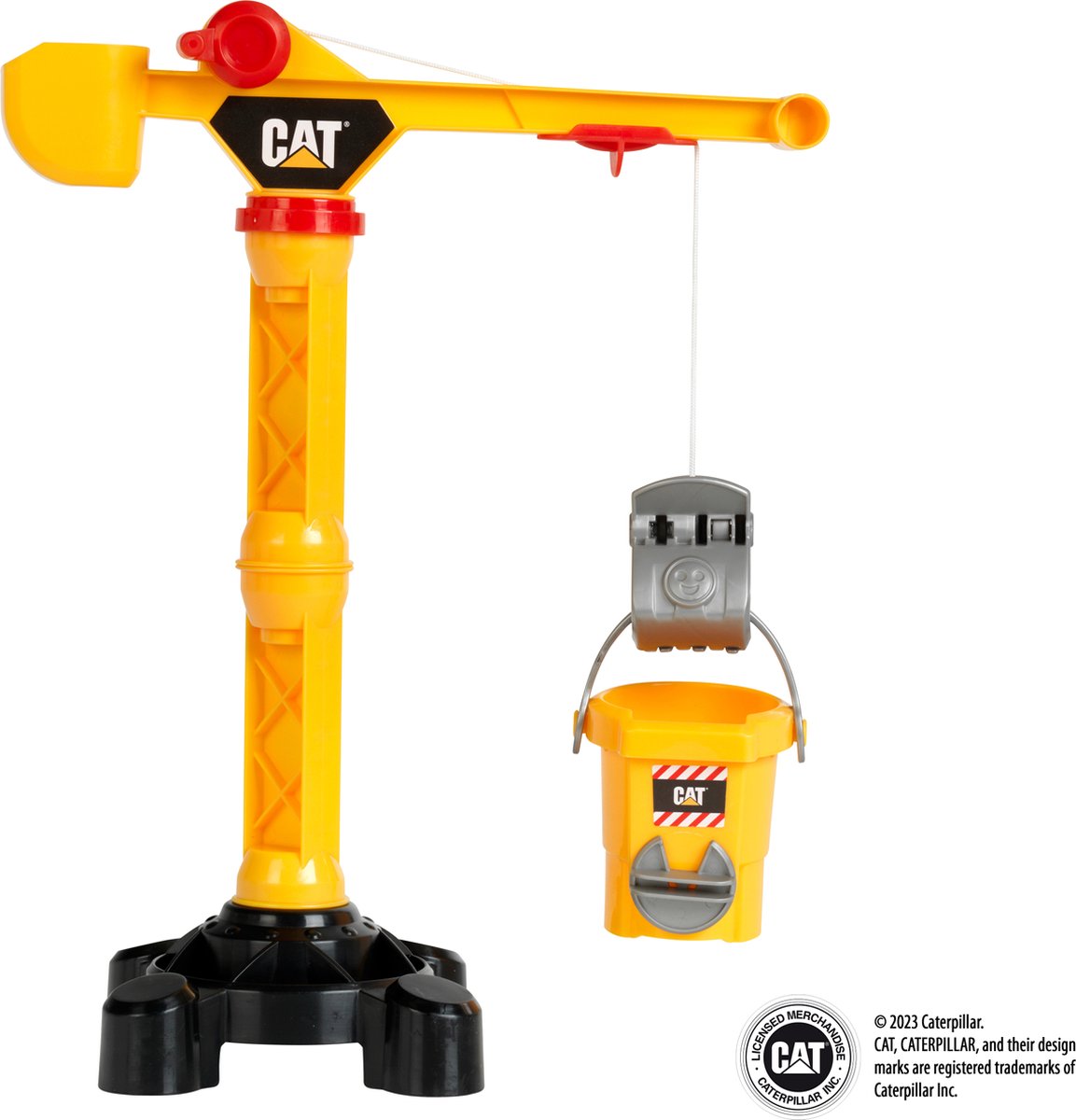Klein Toys Cat bouwkraan - 42 cm hoog - incl. silo en grijper - geel zwart