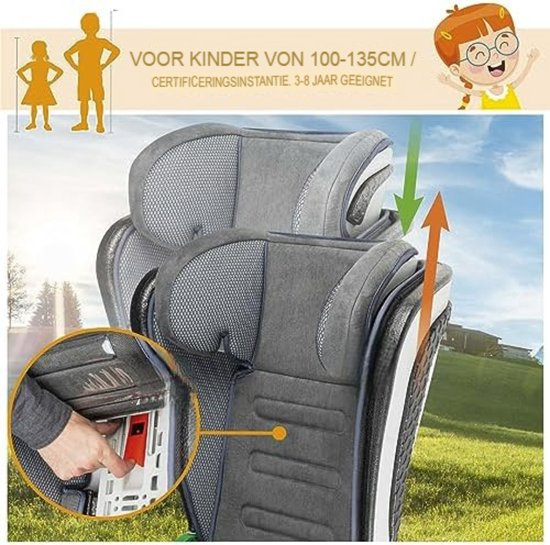 Kinderstoel Auto- Kinderzitje Auto- Zitverhoger Auto- Kinderzitje Stoelverhoger - Oranje van Kinder — afbeelding 5
