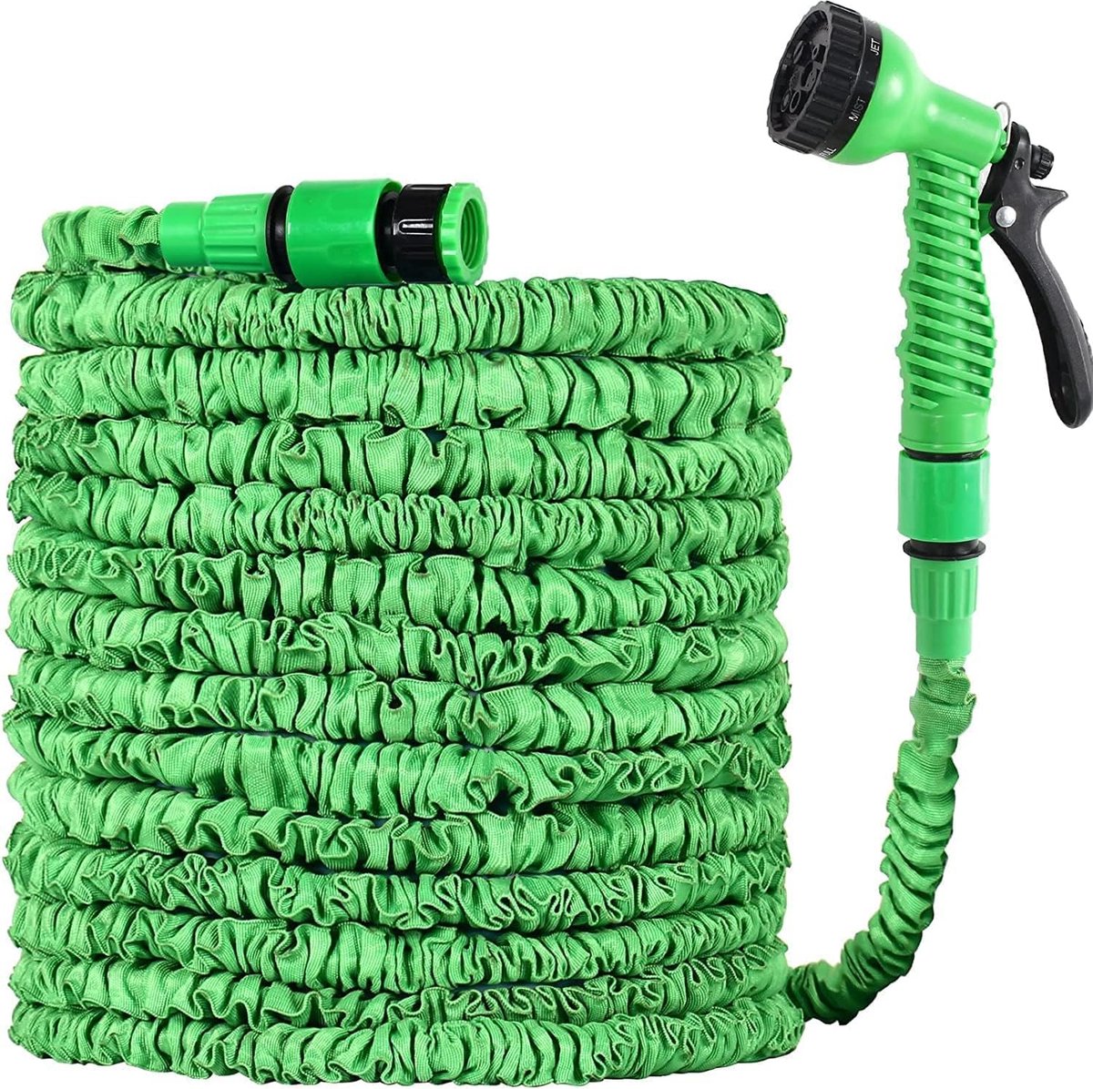 Tuinslang Flexibel 22M Flexibele Gardena-slang Waterslang met 7 modi Uitbreidbaar slangspuitpistool, tuinslanghaspel, magische waterpijp (22M, groen)