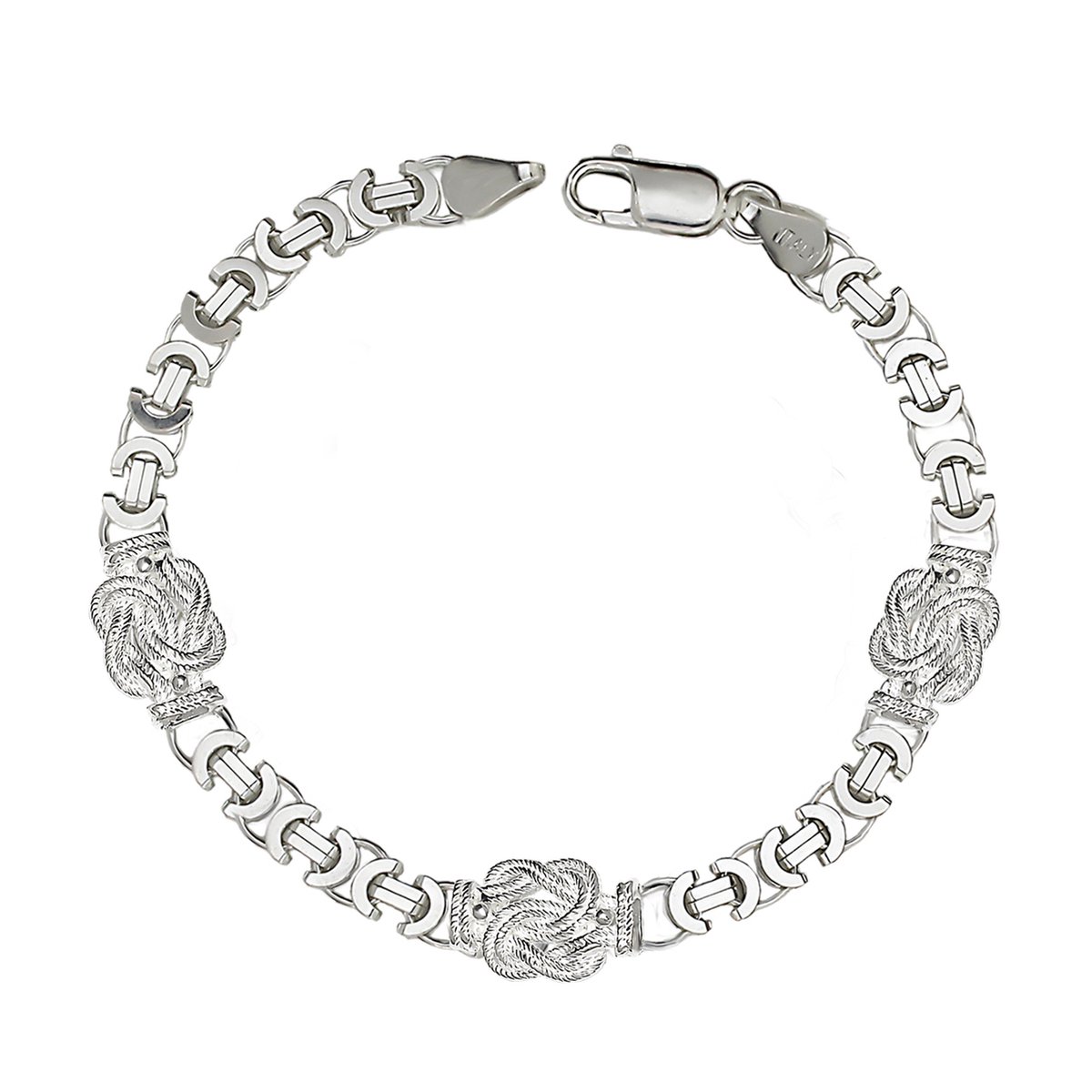 Juwelier Zwartevalk zilveren platte koningsschakel armband met mattenklopper - ET 50-M/20 cm