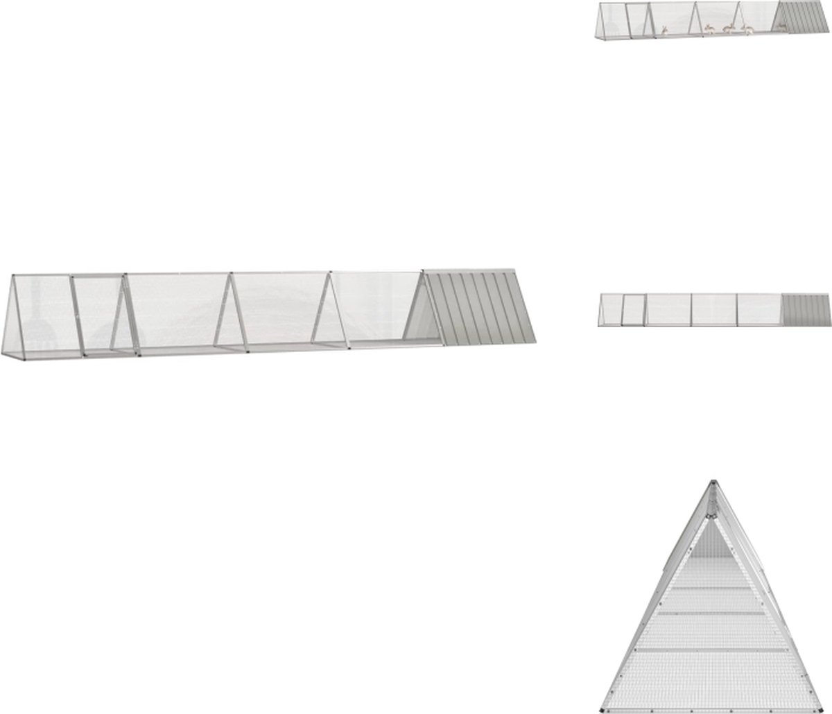 vidaXL Konijnenhok – All-in-one – 504.5 x 80.5 x 71 cm – Veilig – Stevig – Ventilerend ontwerp – Uitbreidingsruimte – Grijs – Hok vidaXL Konijnenhok – All-in-one – 504.5 x 80.5 x 71 cm – Veilig – Stevig – Ventilerend ontwerp – Uitbreidingsruimte – Grijs – Hok
