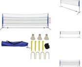 vidaXL Recreatieve Badminton Net Set - 500 x 72 cm - Inclusief accessoires - Badmintonnet