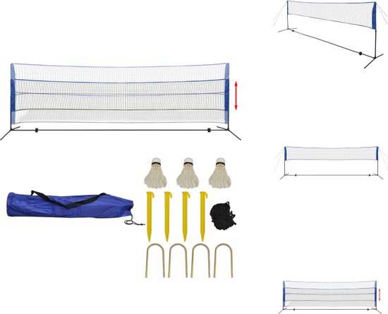 Foto: Vidaxl recreatieve badminton net set 500 x 72 cm inclusief accessoires badmintonnet