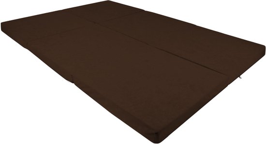 Matelas pliable 2 personnes Housse lavable 195cm x 120cm x 7cm Marron