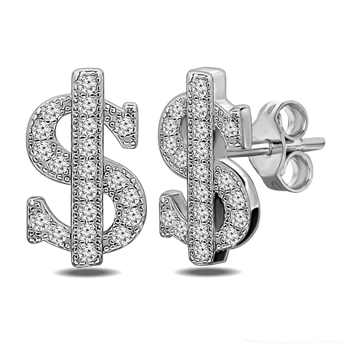 Juwelier Zwartevalk - Zilveren (gerhodineerd) dollar oorbellen 22.238--