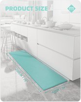 Keukenmat 44 x 200 cm, Veerkrachtig Leder Keukenmat Anti slip Wasbaar, Comfortabele Keukenmat Waterdicht voor Keuken, Woonkamer, Kantoor (Groen)