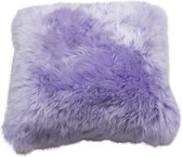 Coussin en peau de mouton naturelle lilas violet - Coussin 100% laine mérinos