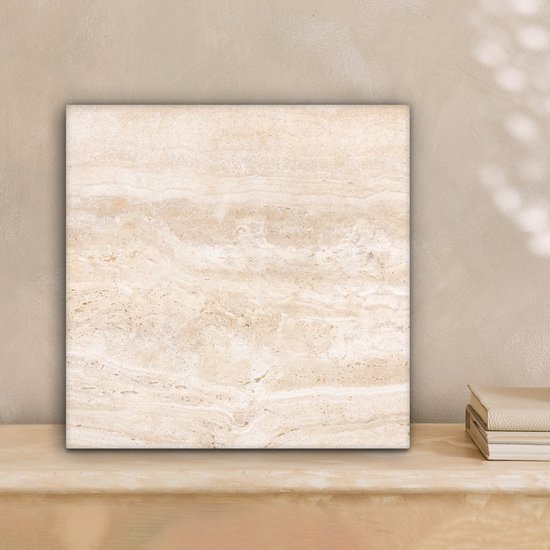 Tableau sur toile Marbre - Pierres - Sable - Texture - 20x20 cm - Décoration murale