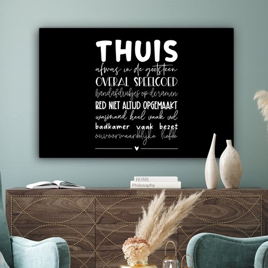 Peinture Sur Toile At Home - Proverbes - Coeur - 140x90 cm - Décoration murale