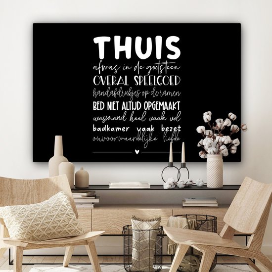 Peinture Sur Toile At Home - Proverbes - Coeur - 140x90 cm - Décoration murale