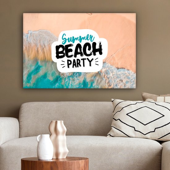 Toile Peinture Été - Plage - Proverbes - 60x40 cm - Décoration murale