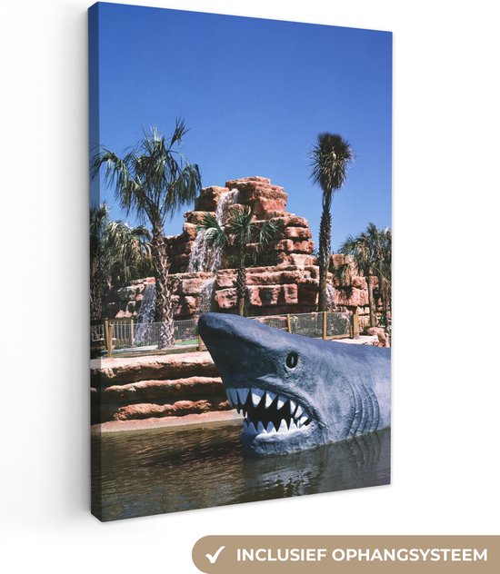 Toile Peinture Amérique - Requin - Water - 90x140 cm - Décoration murale