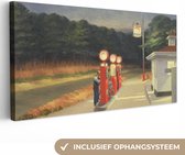 Canvas Schilderij Benzine - Edward Hopper - 80x40 cm - Wanddecoratie