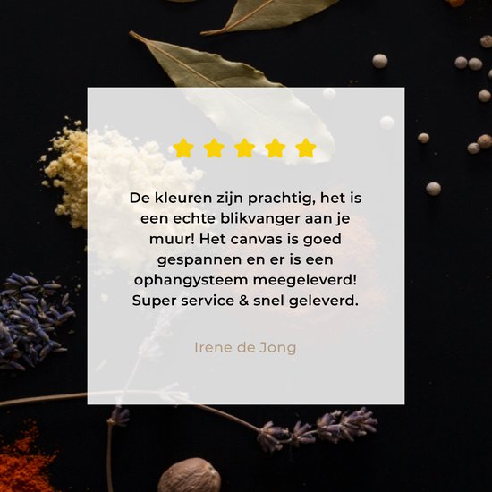 Canvas Schilderij Kruiden - Zwart - Specerijen - Keuken - Koken - 80x60 cm - Wanddecoratie