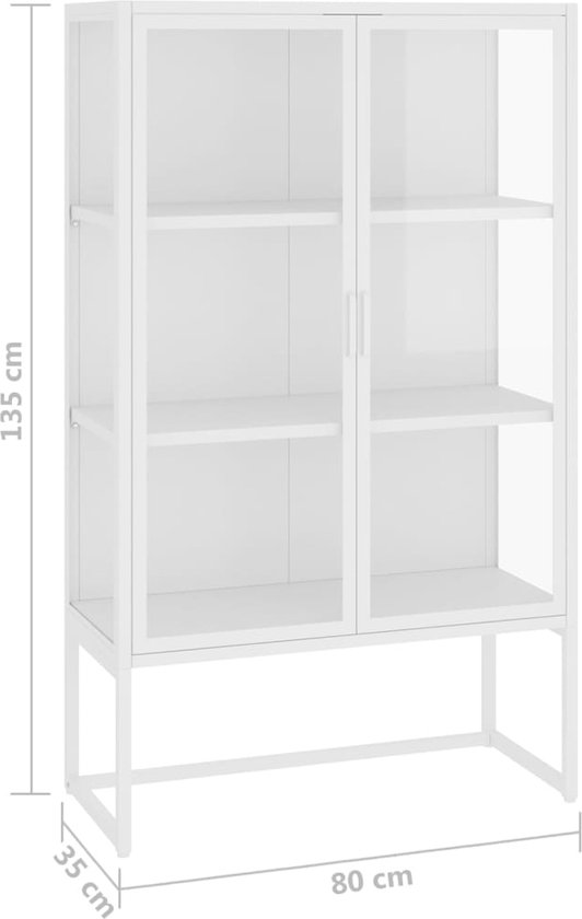 Gelakte hoekvitrine - 63,5 x 45 x 157,5 cm - met LED-verlichting 2