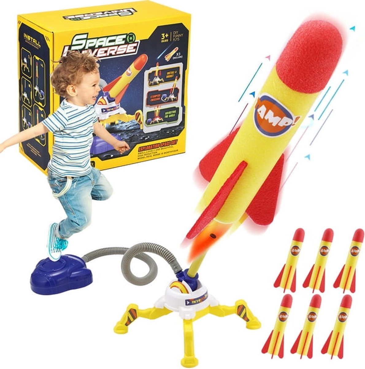 Milifox 2-in-1 raketwerper voor kinderen, outdoor schuimraketspeelgoed, sterk cadeau Milifox 2-in-1 raketwerper voor kinderen, outdoor schuimraketspeelgoed, sterk cadeau