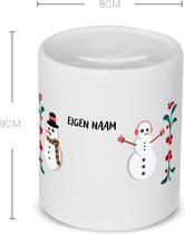 Akyol - kerst mok sneeuwpoppen met eigen naam Spaarpot - Kerstmis - kerst beker - winter mok - kerst mokken - christmas mug - kerst cadeau - 350 ML inhoud