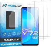 Mobigear Screenprotector geschikt voor Vivo Y72 | Mobigear Screenprotector Folie - Case Friendly (3-Pack)