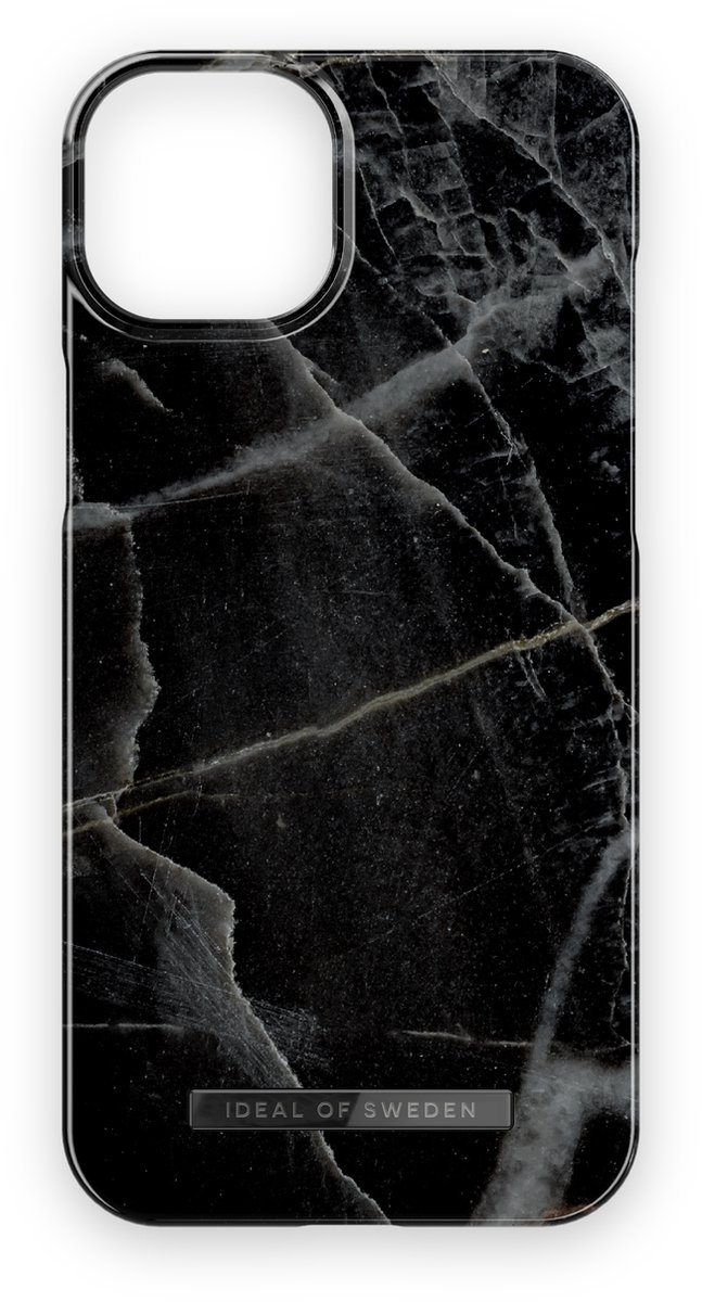 iDeal of Sweden Fashion Case iPhone 15 Plus Black Thunder Marble