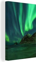 Canvas Schilderij IJsland - Noorderlicht - Sterrenhemel - 60x90 cm - Wanddecoratie