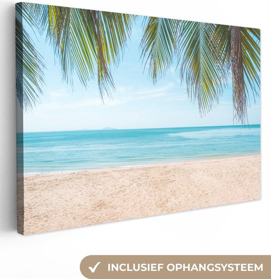 Peintures sur Toile Plage - Palmier - Thaïlande - 120x80 cm - Décoration murale
