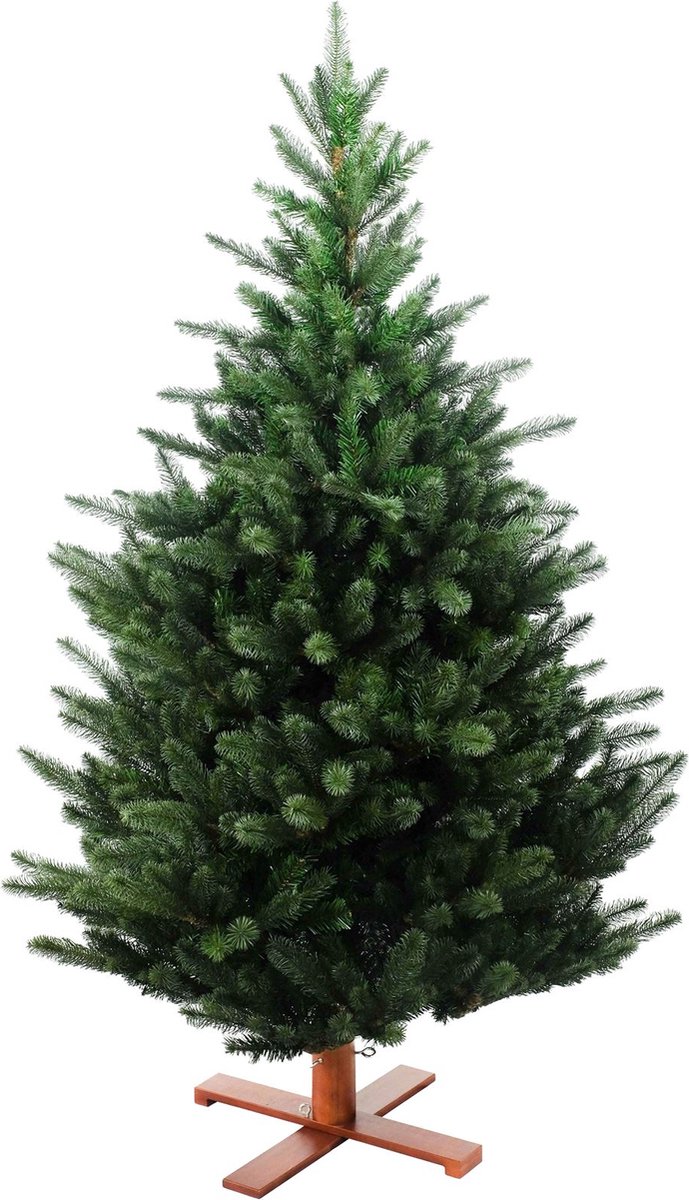 Kentucky kunstkerstboom - 183 cm - groen - Ø 114 cm - 1278 tips - houten voet