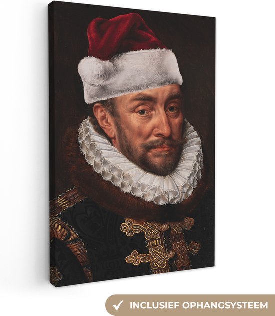 Canvas Schilderij Willem van Oranje - Adriaen Thomasz - Kerst - 40x60 cm - Wanddecoratie