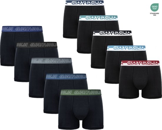 GIANVAGLIA® Deluxe 10-Pack 5014+5012 Heren Katoenen Boxershort XL