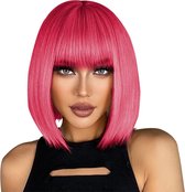 Velox Damespruik – Pruiken Dames - Hair Wig – Haarstuk – Wasbaar – Kambaar – Hoge Kwaliteit – Dames Haar – Kort – Roze