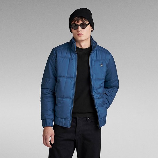 G-star Padded Quilted Jasje Blauw Man