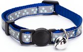 Nobleza Kattenhalsband met sterren - Halsband kat veiligheidssluiting - Kittenhalsband - Reflecterende kattenhalsband - Blauw