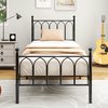 Metal Bed 90 x 200 cm Bed Frame with Slatted Frame, Double Bed/Single Bed, Bed Frame with Headboard and Footboard, Guest Bed, Youth Bed for Bedroom, Guest Room, Noise-Free, Black