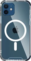Casemania Hoesje Geschikt voor Apple iPhone 12 Transparant - Anti Shock Back Cover - Geschikt voor Magsafe