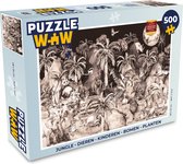 Puzzel Jungle - Dieren - Kinderen - Bomen - Planten - Legpuzzel - Puzzel 500 stukjes