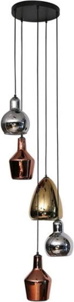 Hanglamp Tricolore getrapt 5 lampen - Artic zwart