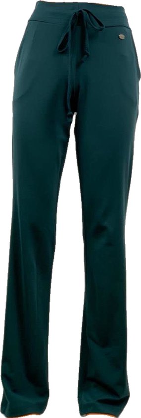 Angelle Milan – Vêtements de voyage pour femme – Pantalon vert foncé à jambes larges – Respirant – Infroissable – Pantalon durable - En 6 tailles - Taille XL