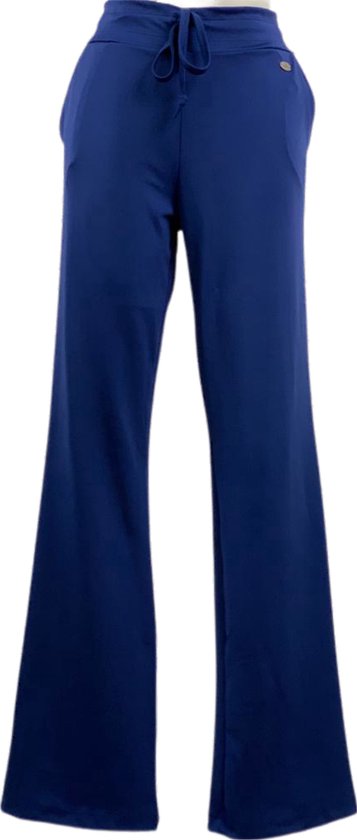 Angelle Milan – Vêtements de voyage pour femme – Pantalon bleu à jambes larges – Respirant – Infroissable – Pantalon durable - En 6 tailles - Taille XXL