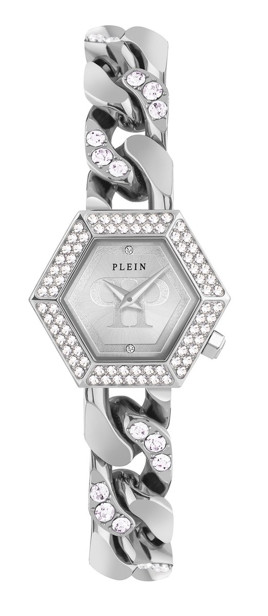 Philipp Plein The Hexagon Groumette PWWBA0123 Horloge - Staal - Zilverkleurig - Ø 28 mm