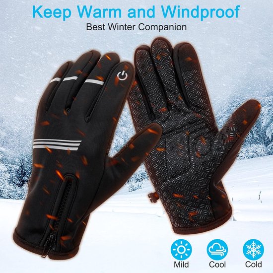 Gants Hiver Chauds pour Homme et Femme Écran Tactile antidérapants Gants de  Travail Gloves d'extérieur Gant Thermique Polaire Gants d'hiver pour Le