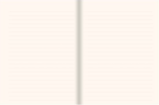 Open notitieboek met lichtgekleurde, gelinieerde pagina's.