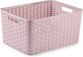 Plasticforte opbergmand/kastmandje - 18 liter - roze - kunststof - 28 x 38 x 19 cm