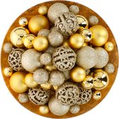 Giftsome Gouden Kerstballen Set - 101 Kunststof Kerstballen - Incl. Piek - 3/4/6 cm