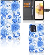 Hoesje voor Motorola Moto G73 Flowers Blue