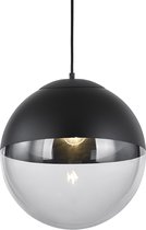 QAZQA eclipse - Retro Hanglamp - 1 lichts - Ø 35 cm - Zwart - Woonkamer | Slaapkamer | Keuken