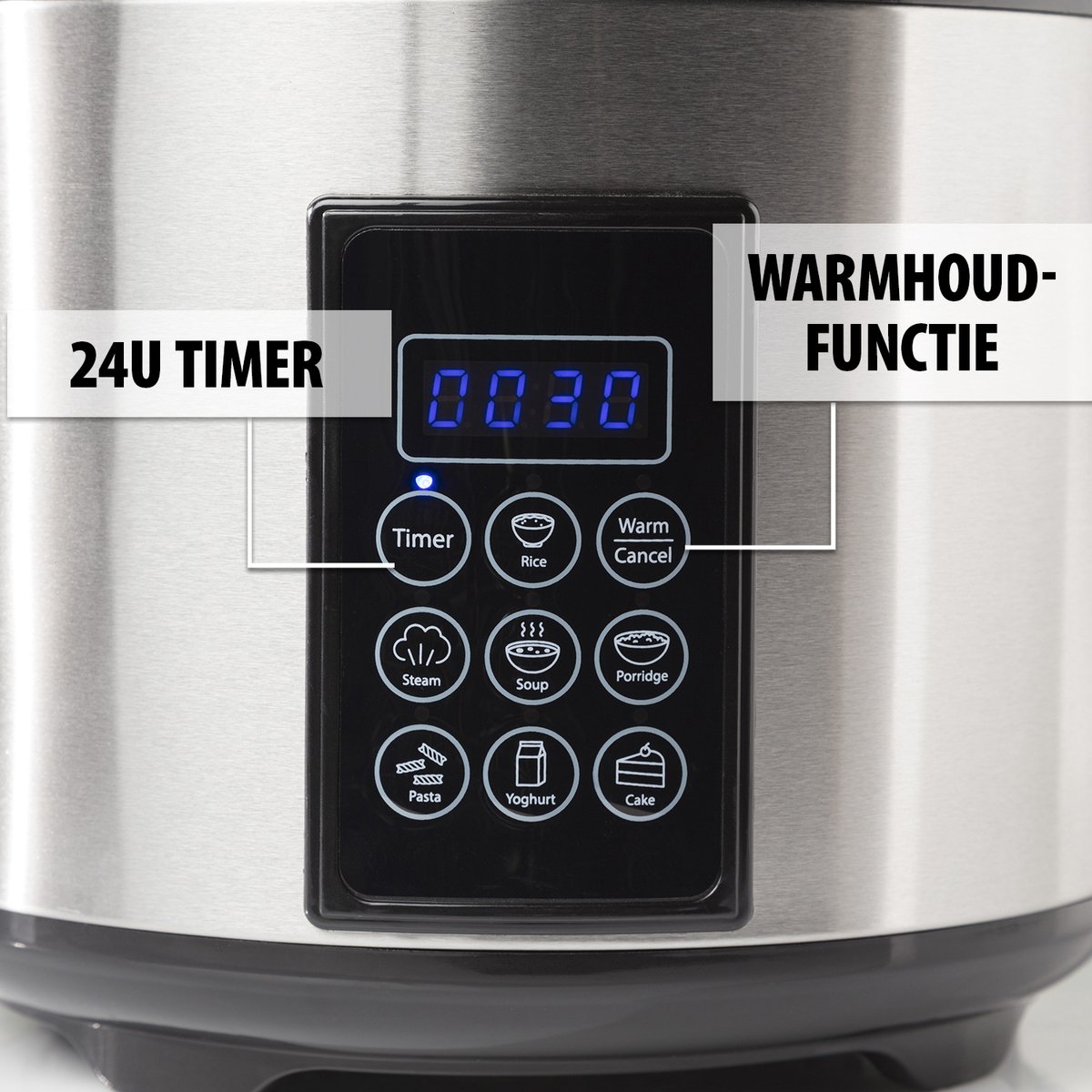 Tristar RK-6138 - Rijstkoker Multicooker - 900W - 2,2 Liter - 7 programma's - Warmhoudfunctie thumbnail 4