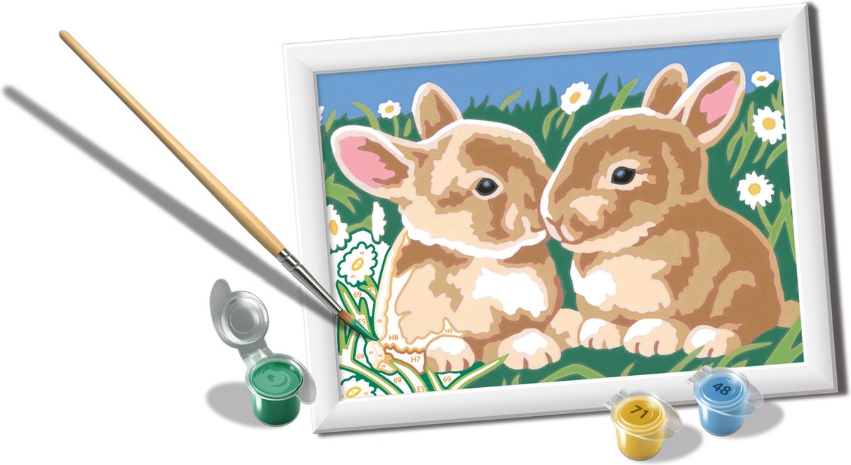 Ravensburger CreArt Fluffy Bunnies - Schilderen op nummer voor kinderen — afbeelding 4